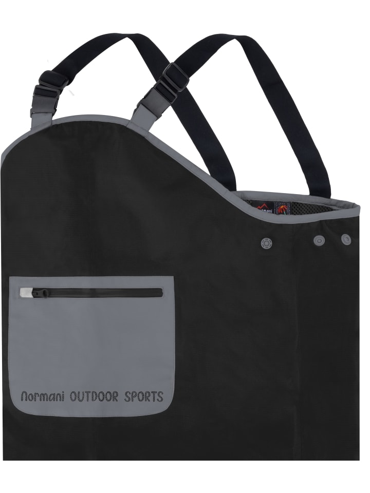 Normani Outdoor Sports Детские непромокаемые штаны на подтяжках, Waller, черного цвета — фото 4