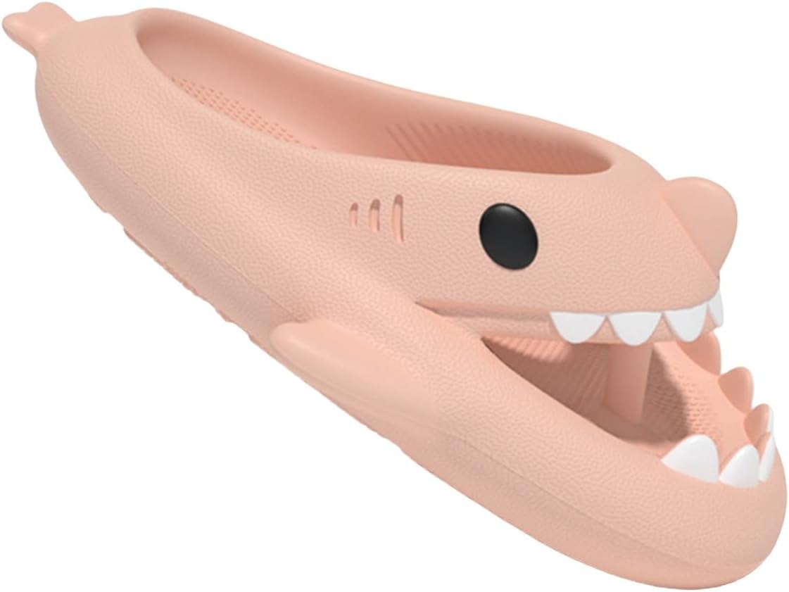 

Шлепанцы с акулами, шлепанцы с облачной акулой для мужчин и женщин, противоскользящие шлепанцы с открытым носком с акулой, милые мультяшные сандалии с акулой Generic, розовый