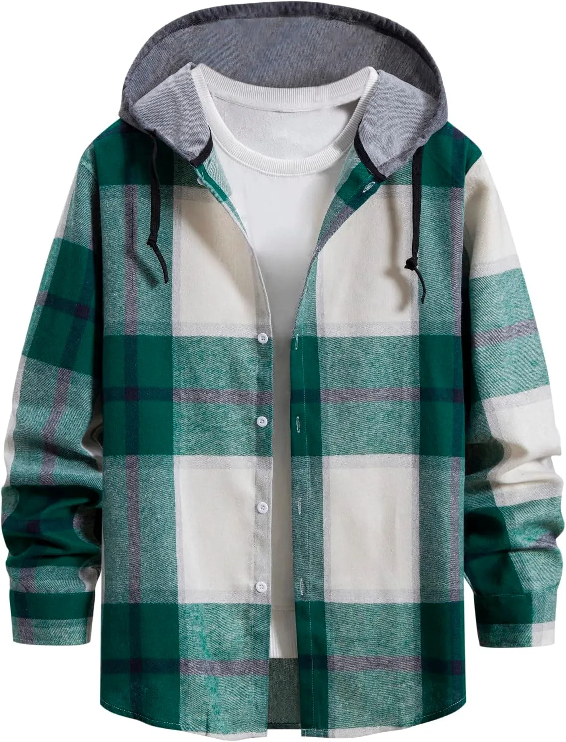 

Мужская клетчатая толстовка с капюшоном, легкая, на флисе xoxingysm