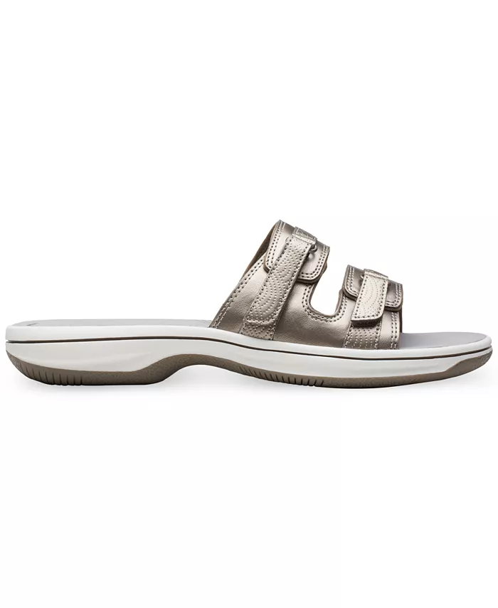 Женские комфортные шлепанцы Cloudsteppers Breeze Piper Clarks, серебряный — фото 2