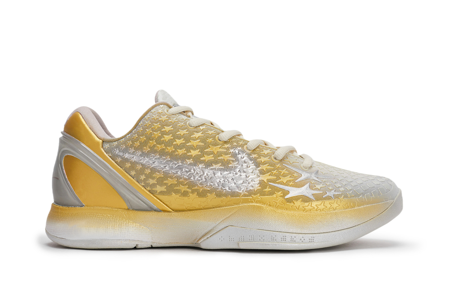Nike Кроссовки баскетбольные детские Zoom Kobe 6 Slip Resistant Abrasion Resistant Low top Gold Silver для подростков — фото 4