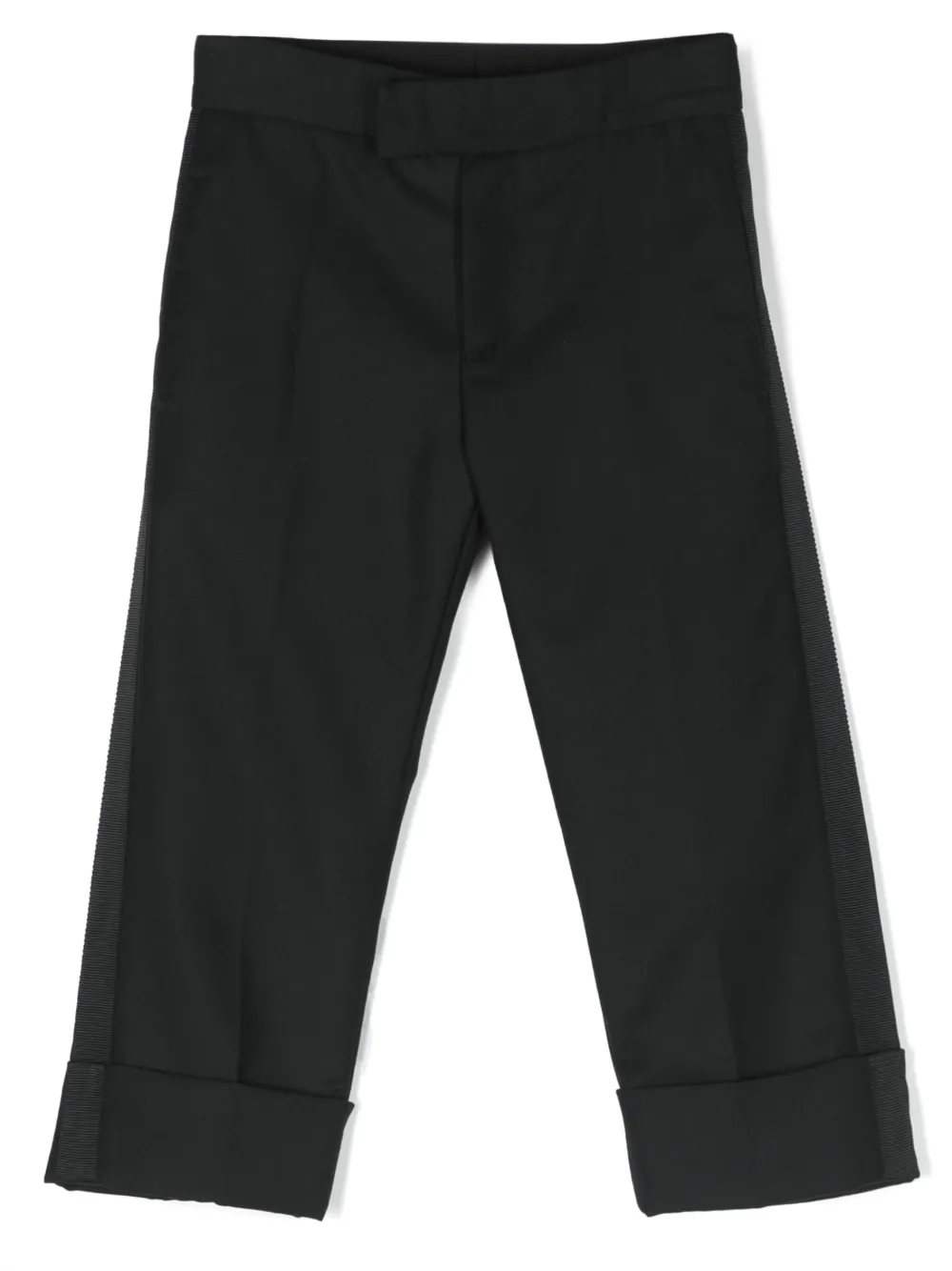 

Шерстяные брюки прямого кроя Thom Browne Kids, черный