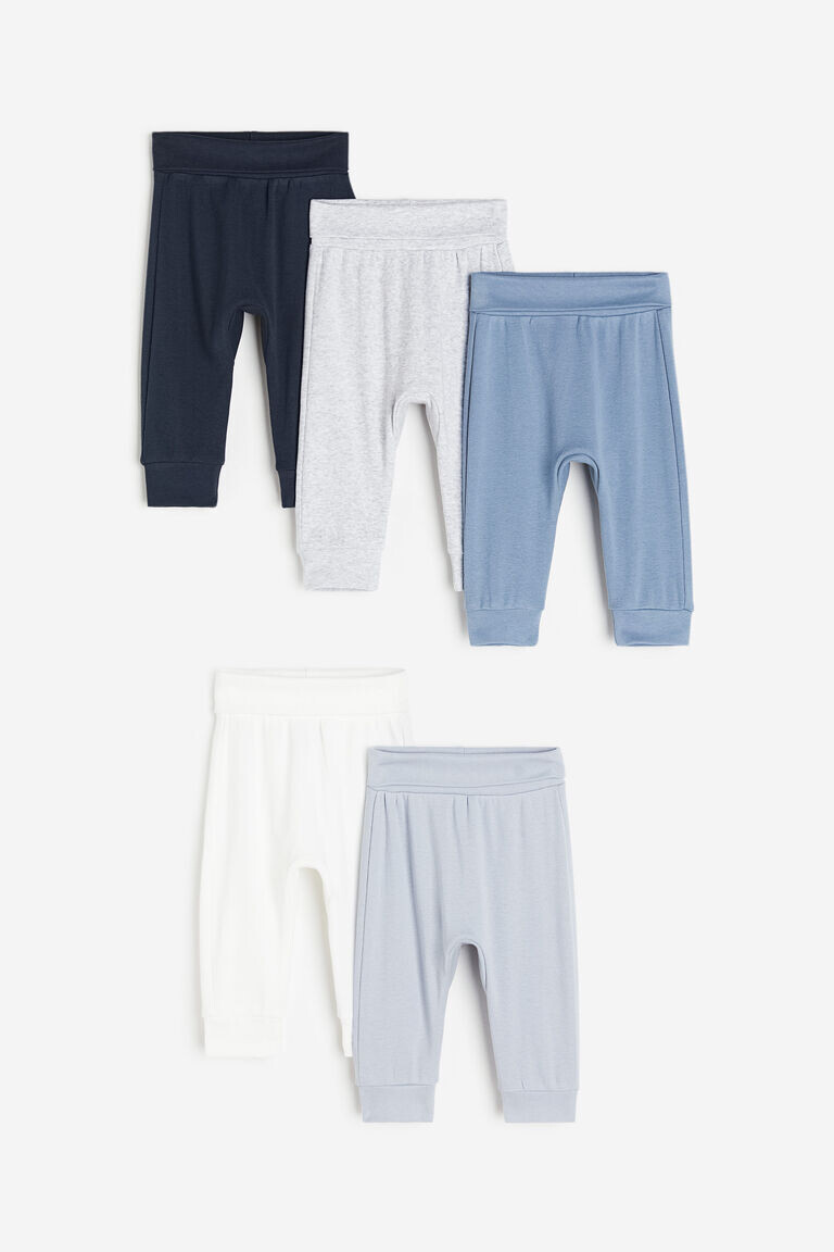 

5 пар хлопковых брюк H&M, синий