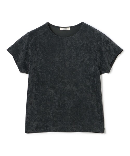 

Футболка трикотажная велюровая с круглым вырезом MACPHEE, угольно-серый