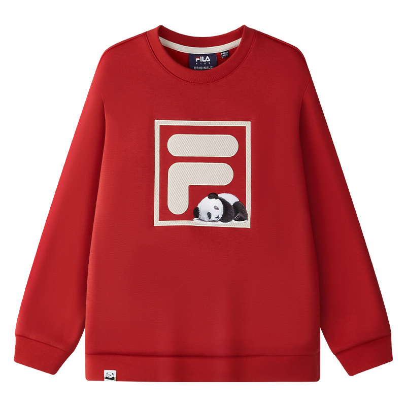 

FILA KIDS Свитшот 25 осень зима флисовая подкладка термо классический свитшот Legend Red