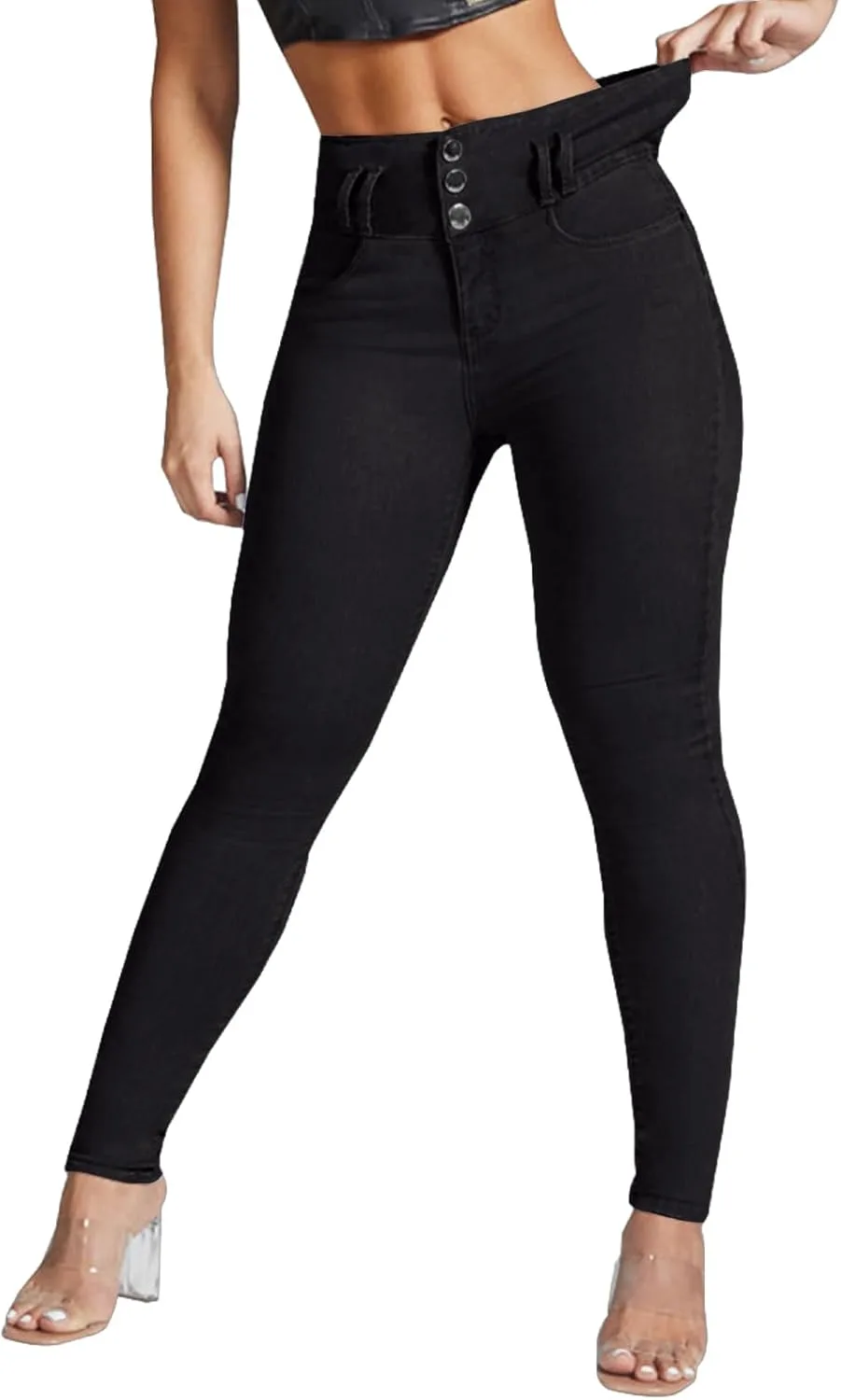 

Женские джинсы YUZIBAO High Waist Skinny Stretch с эффектом подтяжки