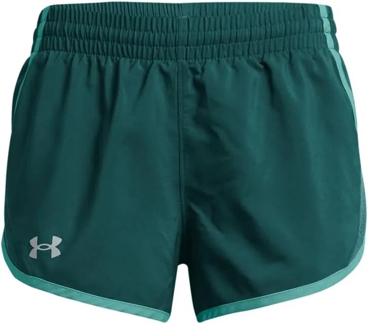 Шорты Under Armour Girls' Fly By Shorts, (449) Hydro Teal/Radial Turquoise/Reflective