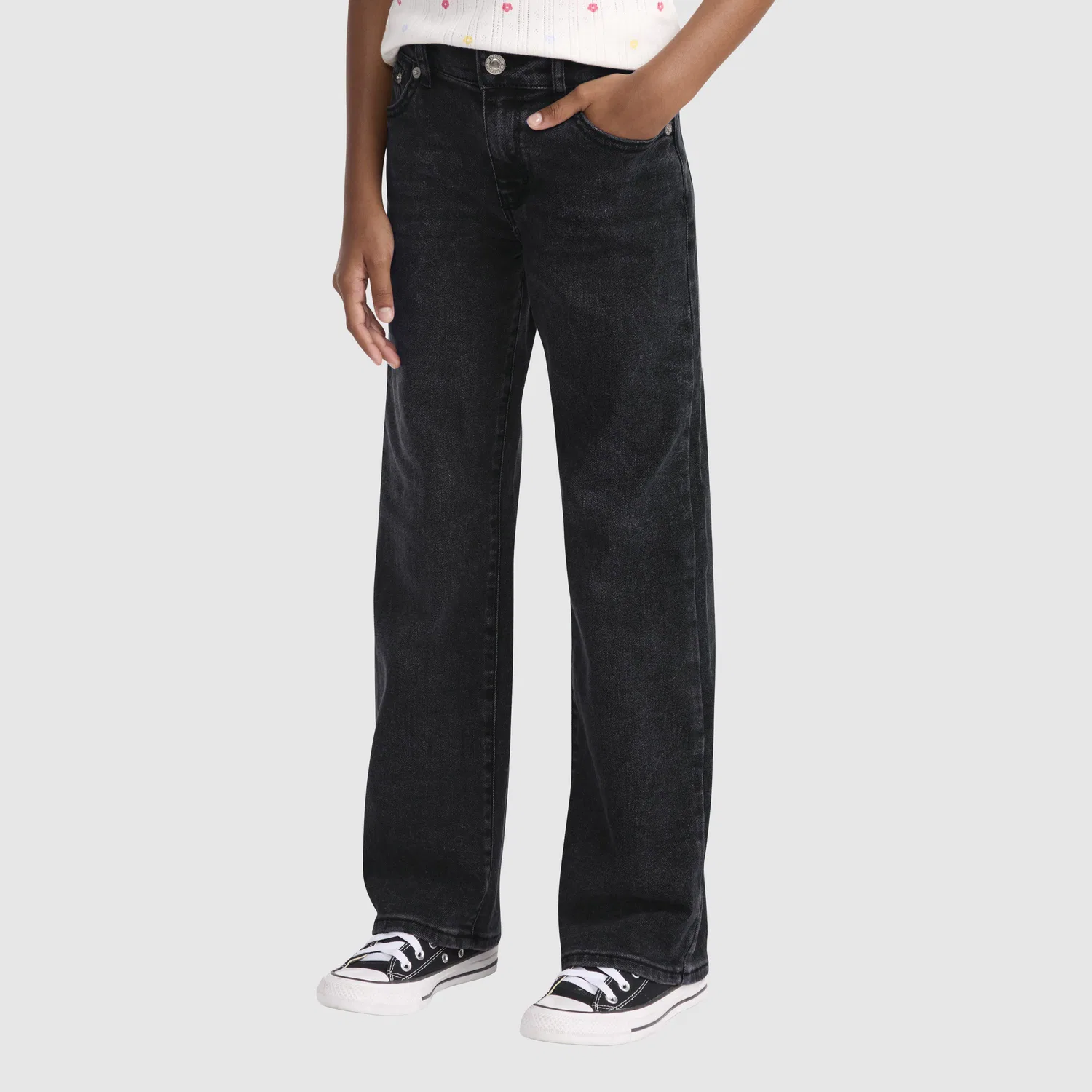 Широкие джинсы для девочек 7-16 лет Levi's, Dark Wash — фото 2