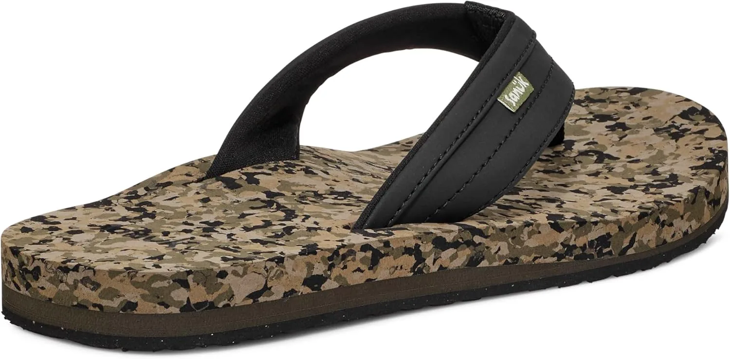 Sanuk Mens Ziggy ST | Flip Flops for Men | Mens Сандалии | Beach Сандалии | Water Friendly & Lightweight | Comfort Footbed, черный — фото 4