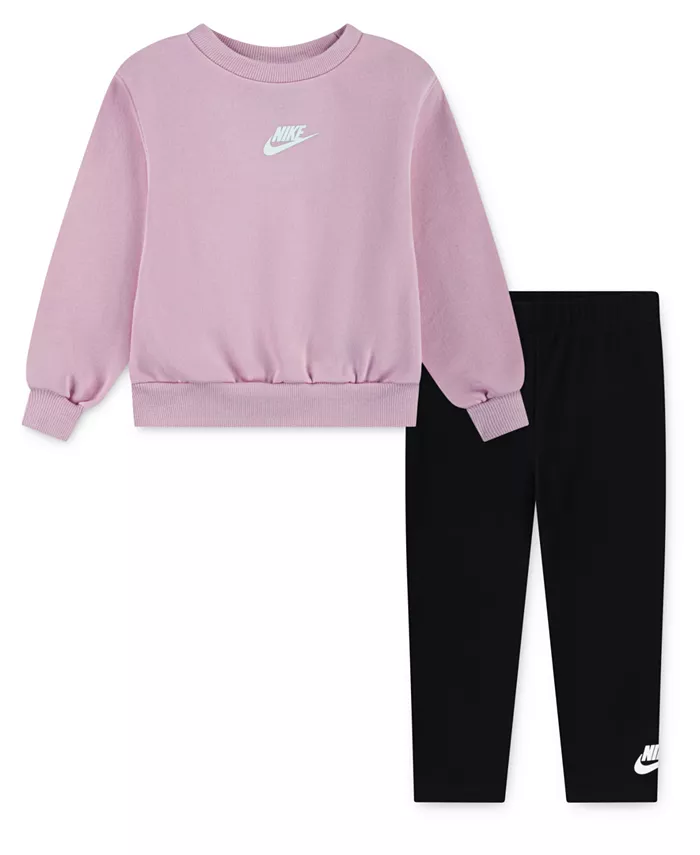 

Детский комплект для девочек: топ с круглым вырезом и леггинсы Nike, мультиколор