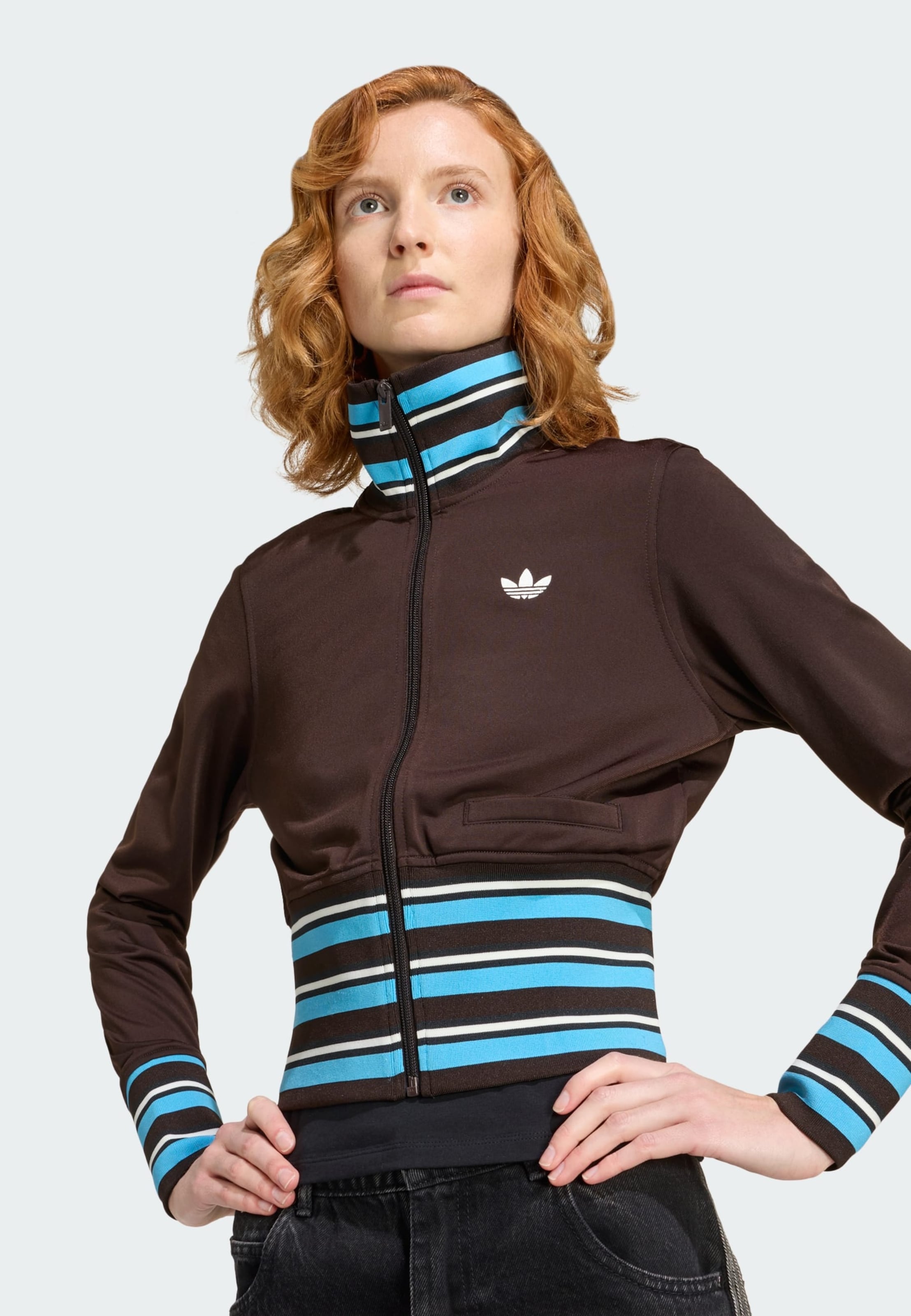 Adidas Originals Толстовка с молнией 'Vintage' в темно-коричневом цвете — фото 4