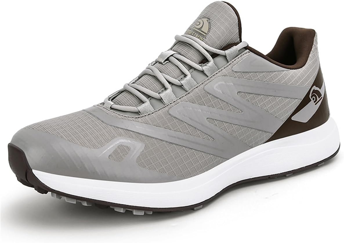 

Кроссовки для гольфа с шипами для мужчин, удобная обувь для ходьбы на гольф, для гольфистов, уличная модная обувь для фитнеса Omcam, серый