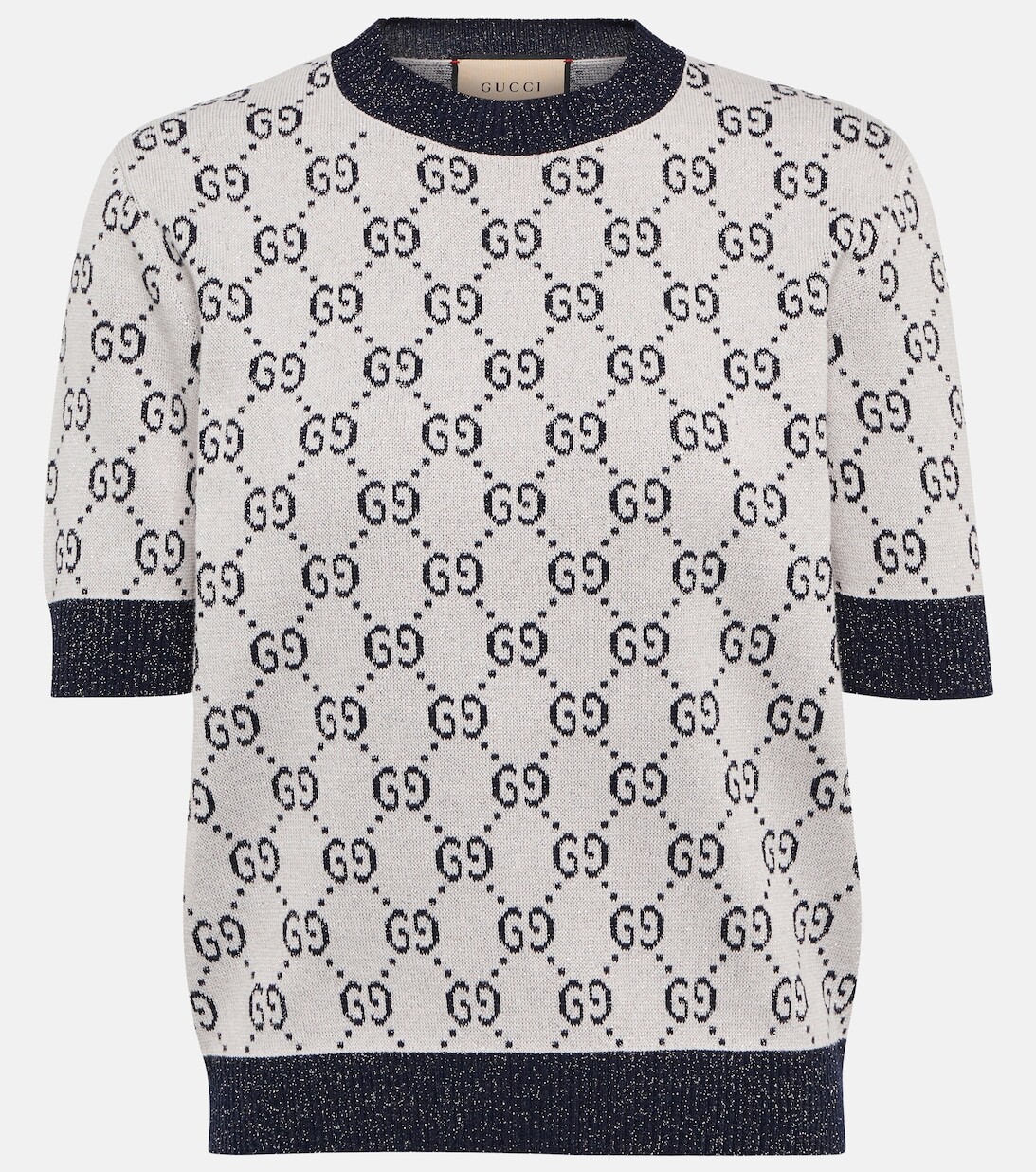 

Топ из ткани ламе из смесового хлопка GUCCI, серый