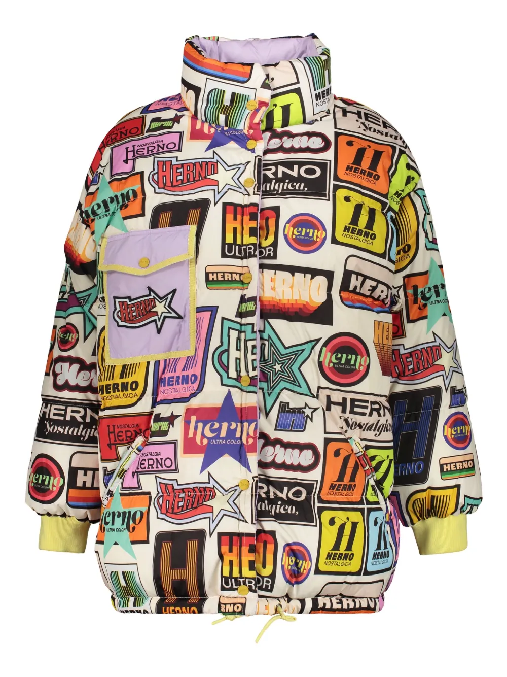 

Стеганая двусторонняя куртка с принтом Herno, белый
