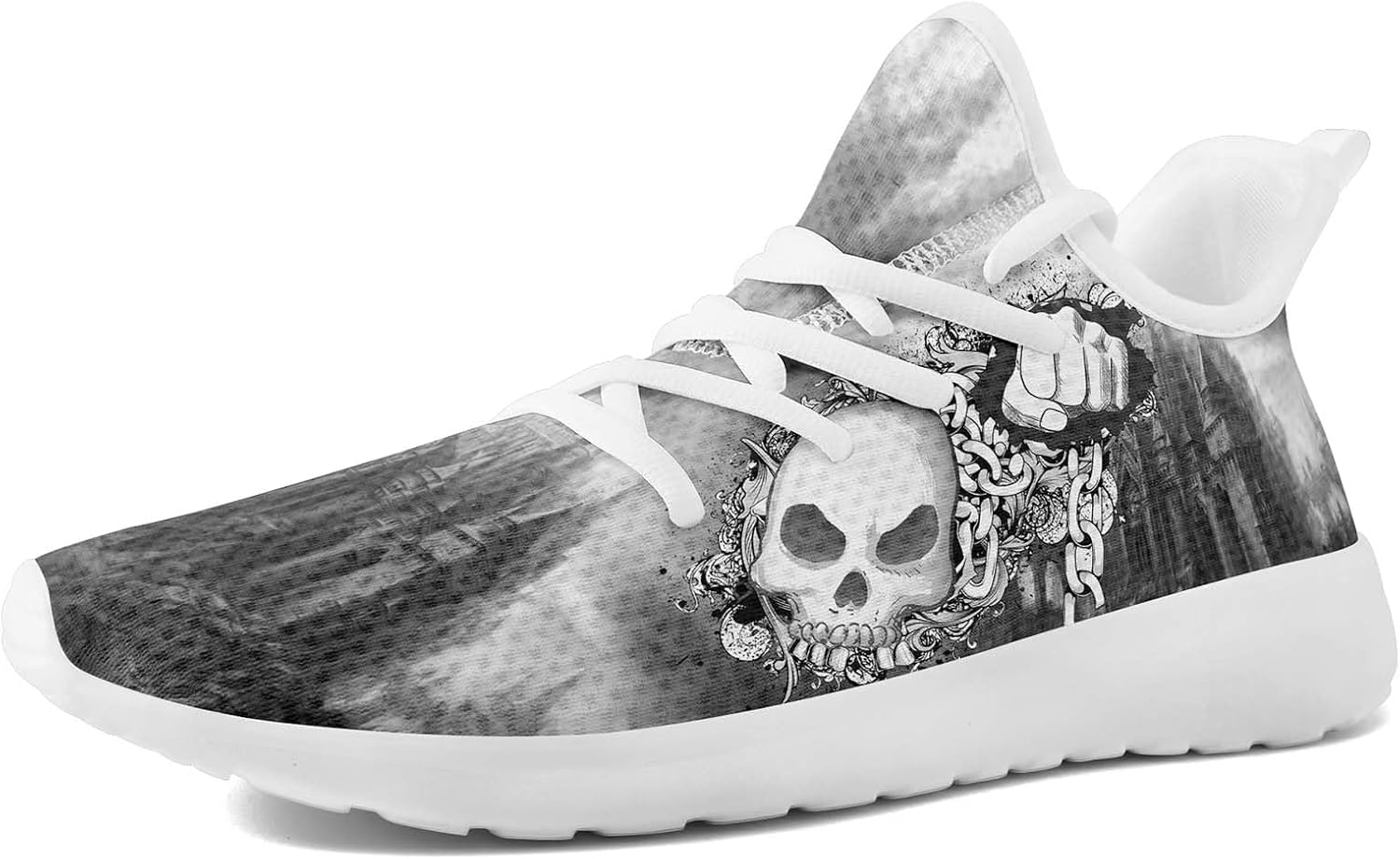 

Мужские кроссовки Dragon - легкие беговые туфли, панк-рок стиль, уличная обувь, дышащие спортивные, для тренажерного зала, повседневной носки и прогулок Coolcustomize, белый