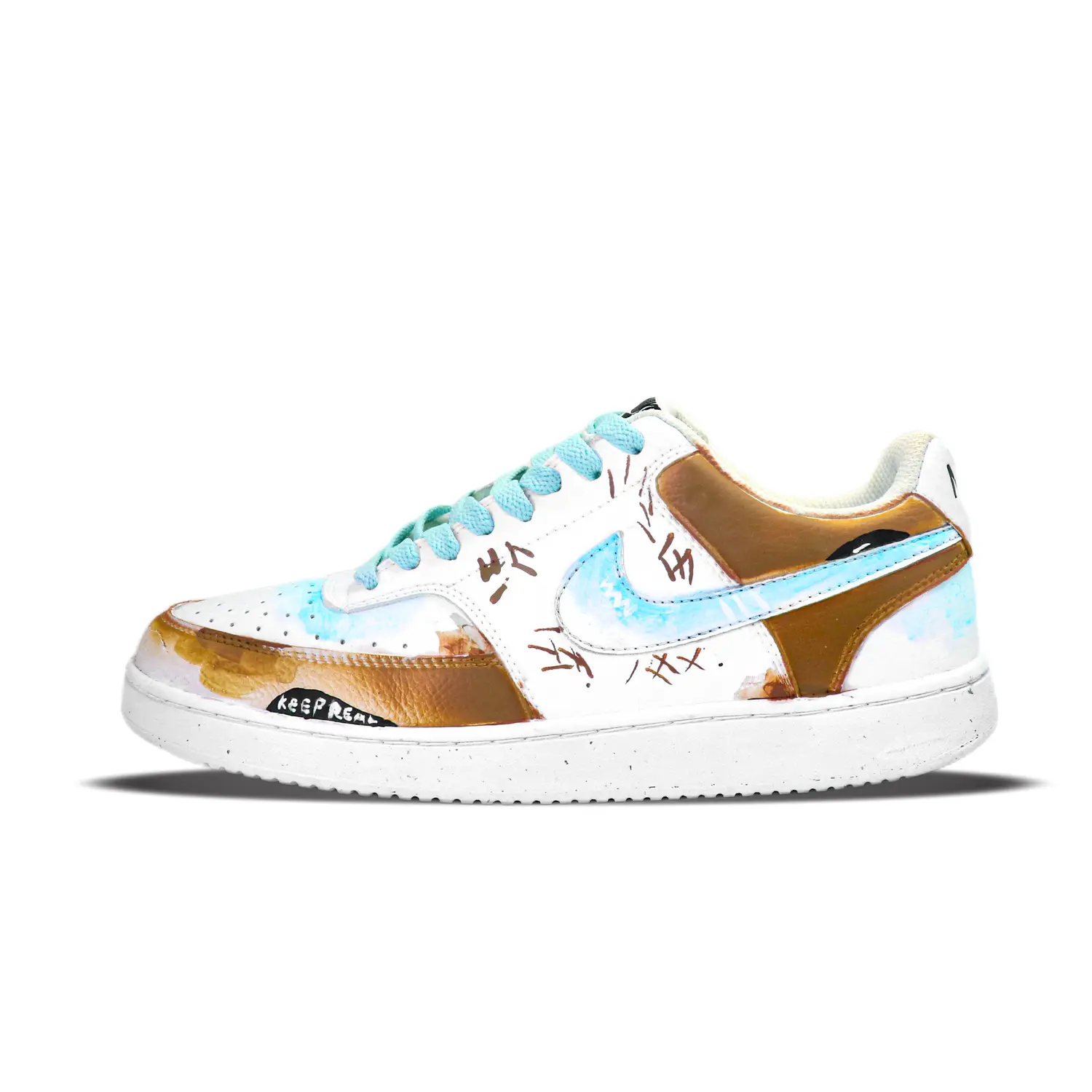 

Nike Легкие и дышащие низкие кроссовки для скейтбординга Court Vision 1 Shallow Shoal Breeze, мужские, коричневые, синие
