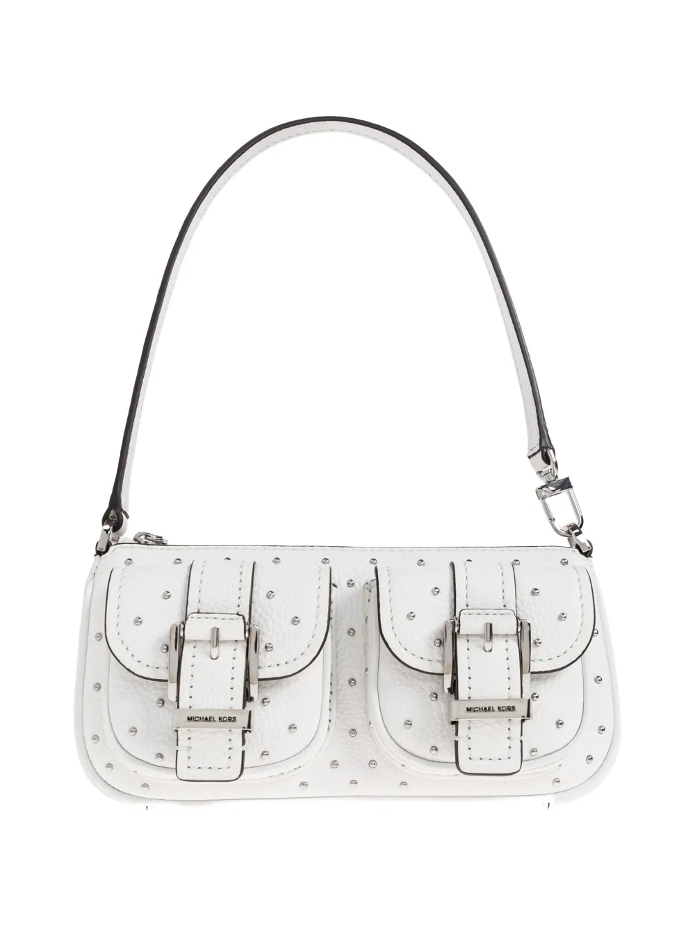 

Маленькая кожаная сумка на плечо Zoe с заклепками и пряжкой Michael Michael Kors, белый