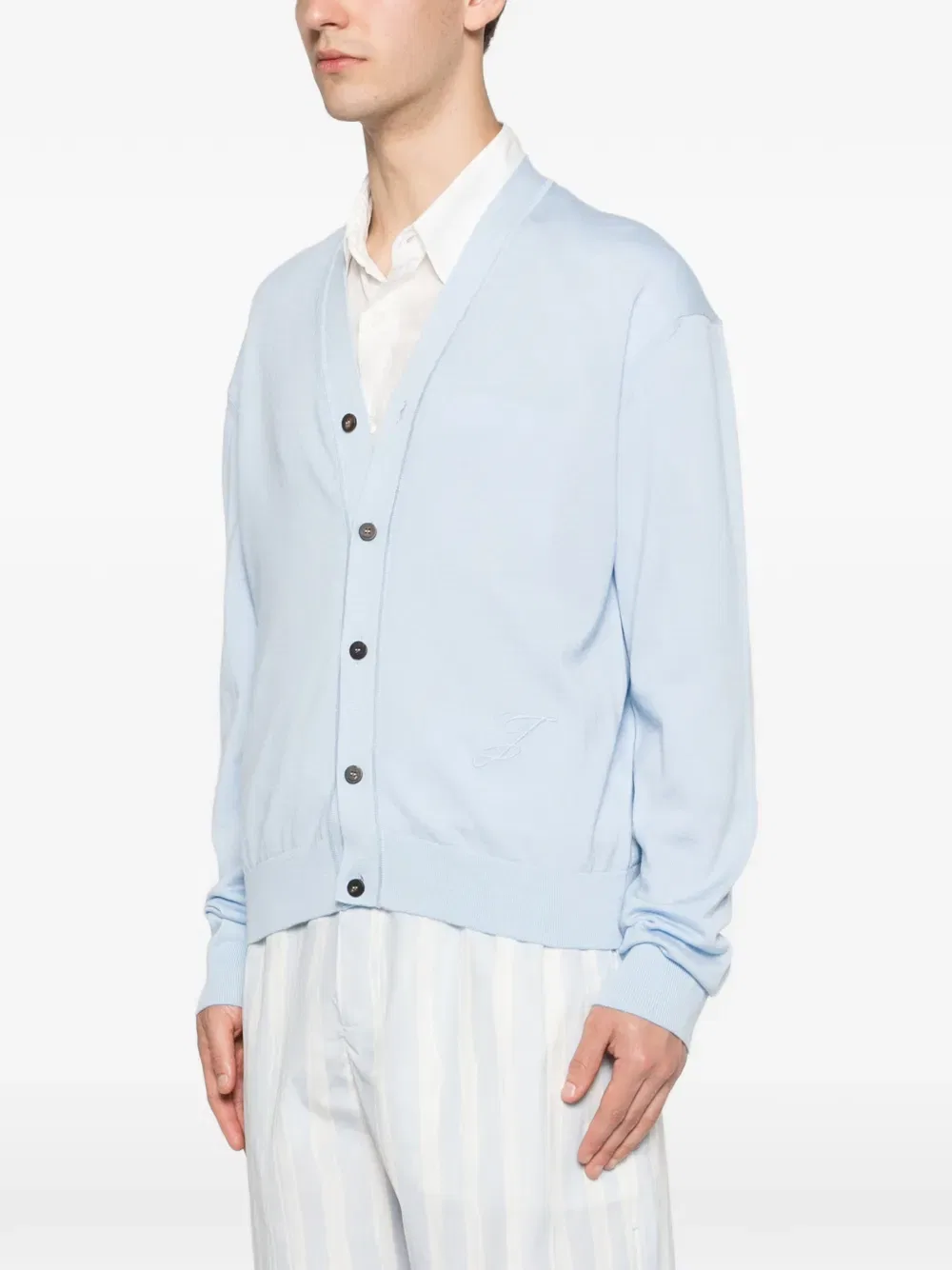 Кардиган с вышитыми пуговицами Jacquemus, синий — фото 3