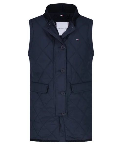 

Длинный стеганый жилет без рукавов Tommy Hilfiger, синий