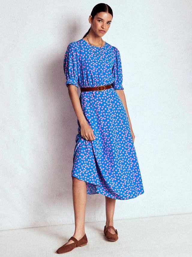 

Платье Blanca миди с принтом в виде сердечек Boden