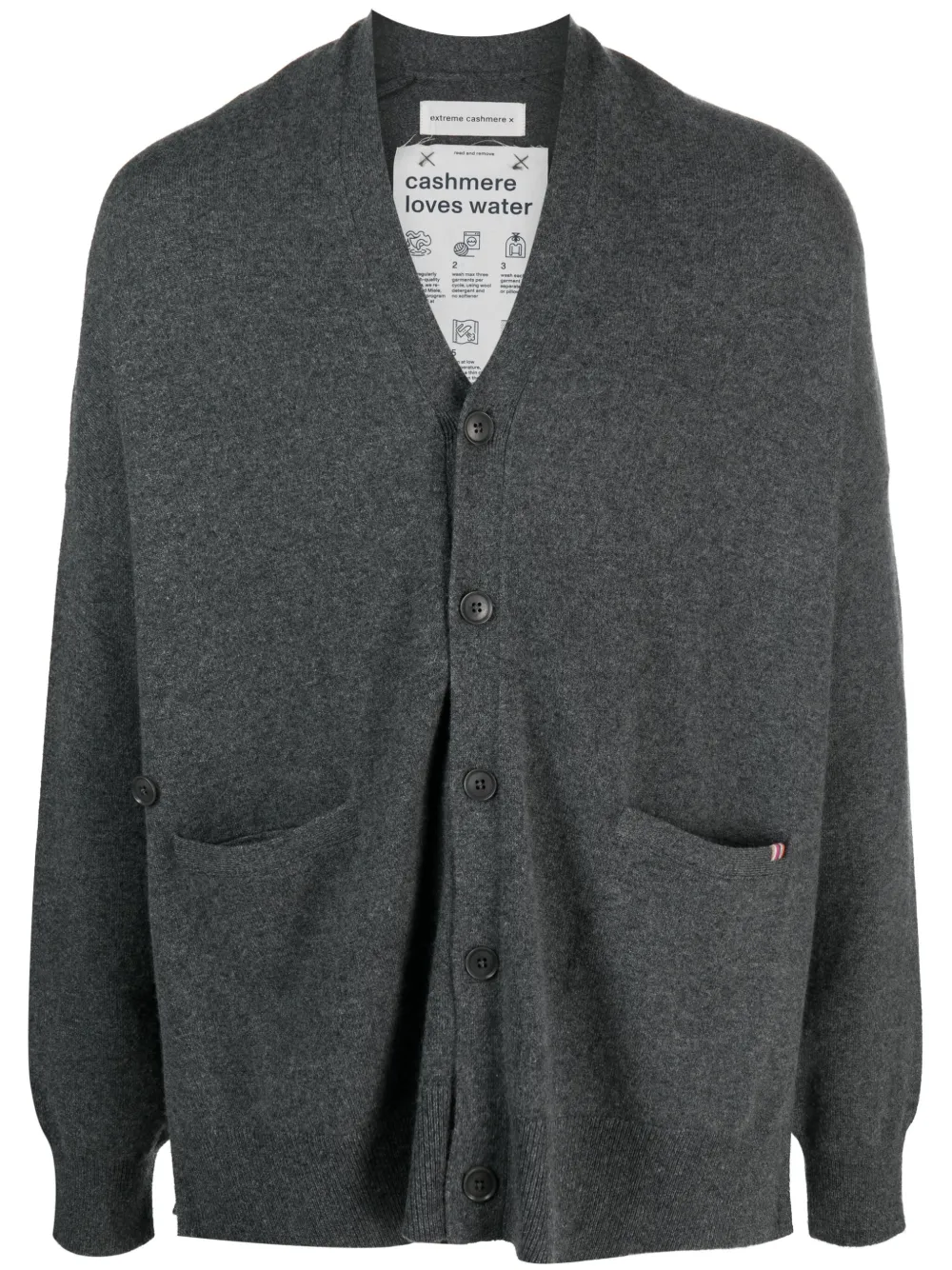 

Кардиган из смесового кашемира с V-образным вырезом extreme cashmere, серый