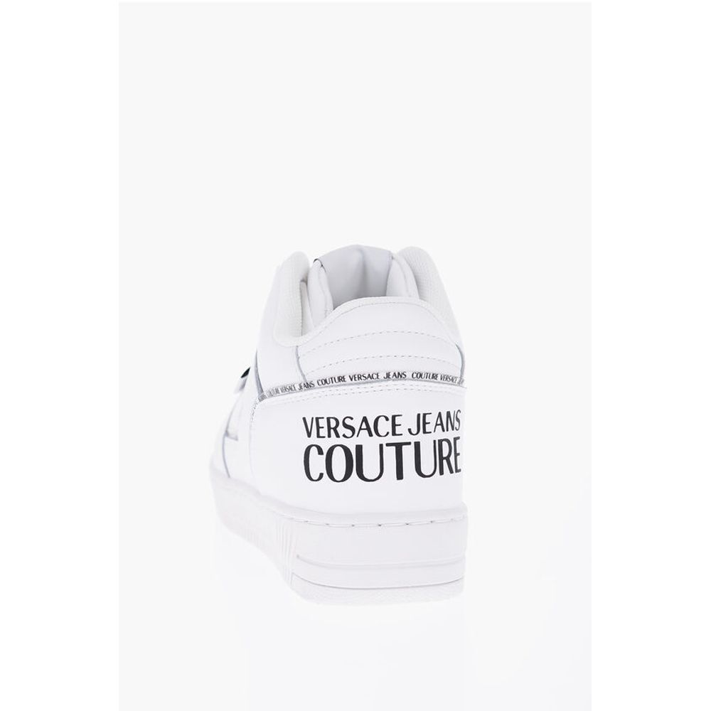 Кроссовки JEANS COUTURE из кожи MEYSSA с контрастным принтом Versace, White — фото 3