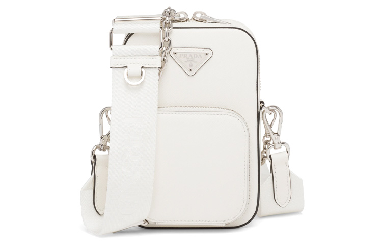 

PRADA Кожаная женская сумка через плечо мини белая