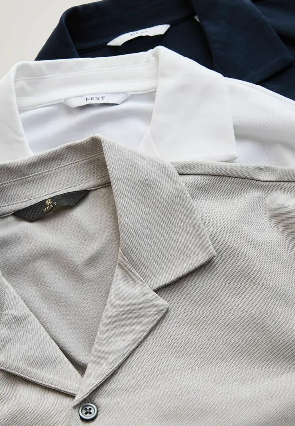 Рубашка с коротким рукавом стандартного кроя, комплект из 3 штук. Next, Navy Blue Grey White — фото 2