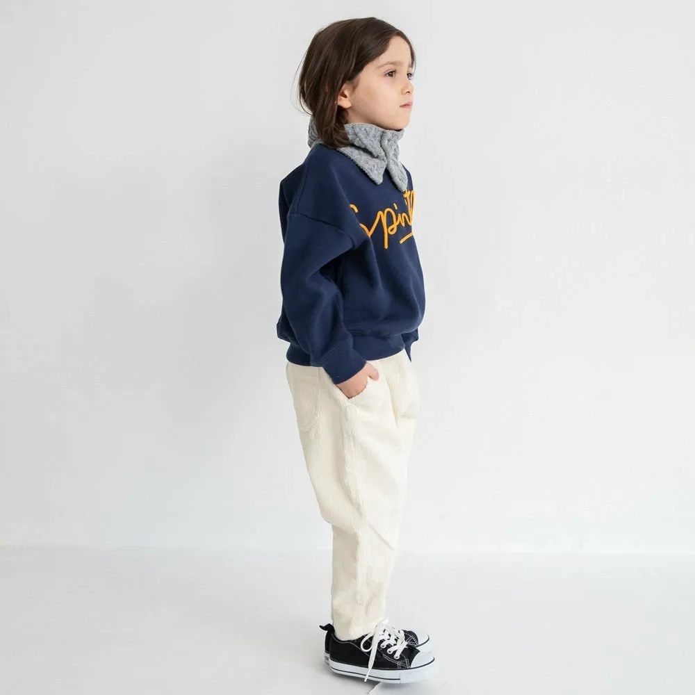 Толстовка с флисовой подкладкой и вышивкой вельветом Branshes, цвет Navy Blue — фото 3