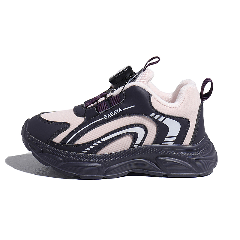 

Детские повседневные ботинки из искусственной кожи, нескользящие, износостойкие, водонепроницаемые, утепленные Babaya, розовый фиолетовый