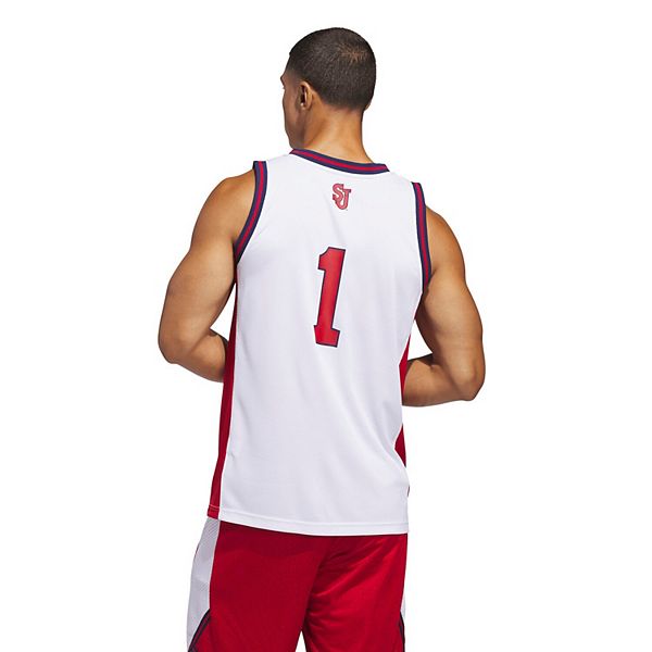 Мужская белая баскетбольная майка St John's Red Storm home replica Adidas — фото 3