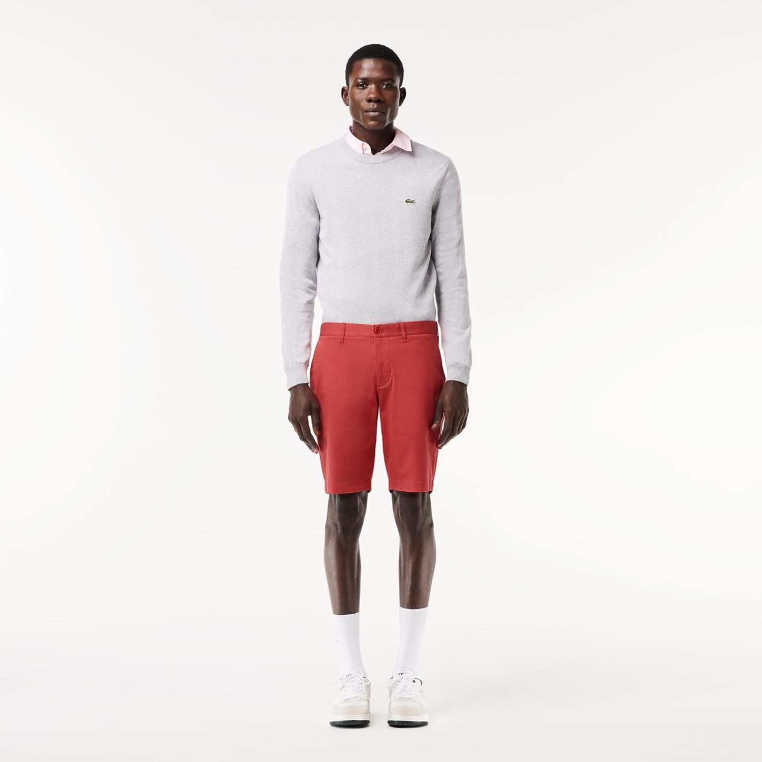 Lacorate мужские однотонные бермуды Slim Fit Lacoste, Sierra Red — фото 3