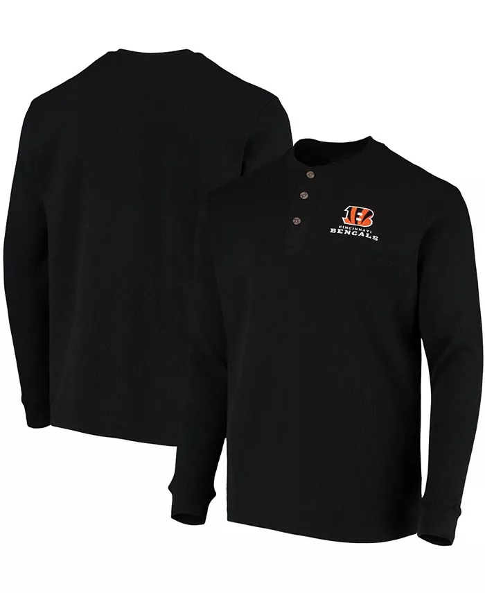 

Мужская черная термофутболка с длинным рукавом Cincinnati Bengals Maverick Thermal Henley Dunbrooke