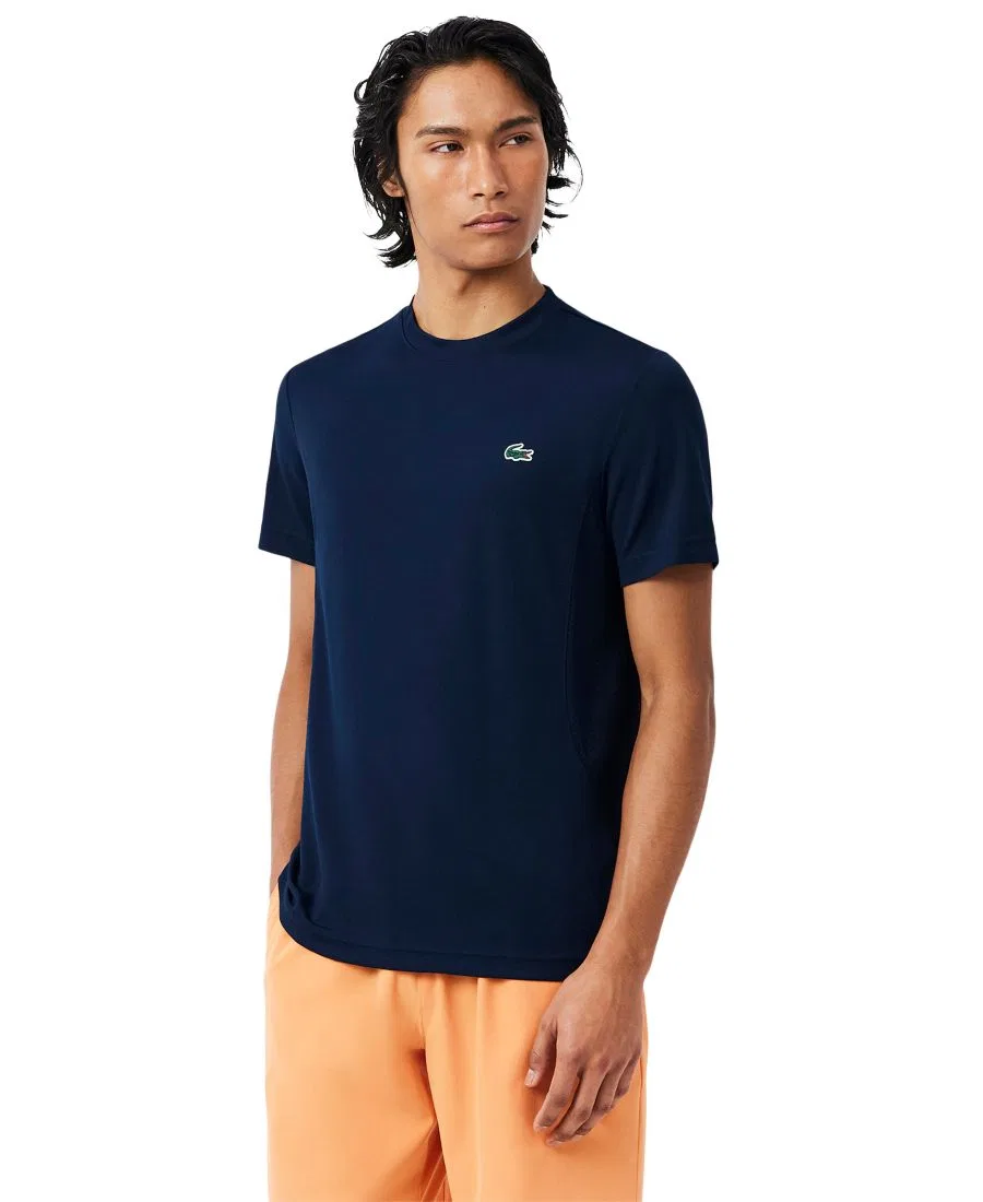 Футболка мужская Lacoste, стандартный крой, круглый вырез, темно-синий
