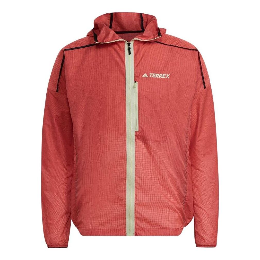 

Куртка Men's adidas Reflective Windproof Logo Alphabet Hooded Jacket H11744, зеленый