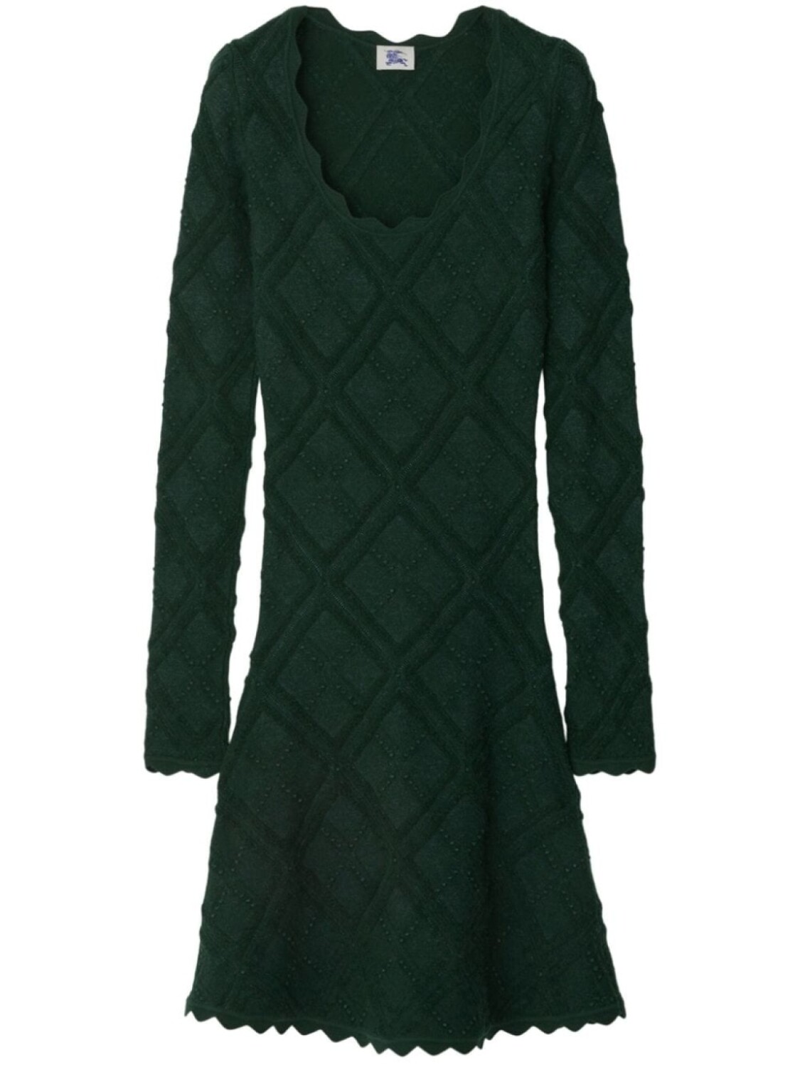 

Burberry Aran long-sleeve knitted dress, зеленый