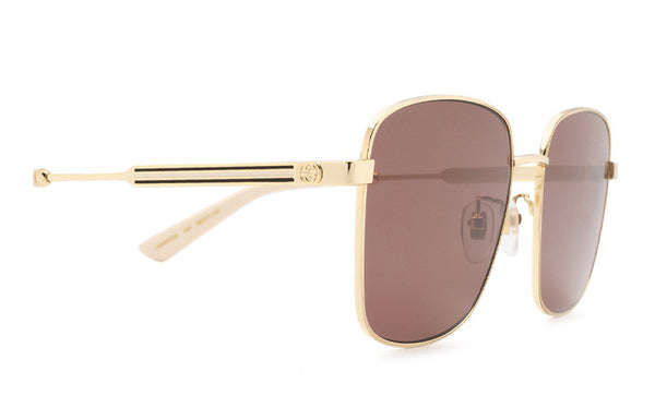 Солнцезащитные очки square frame metallic brown Gucci, мультиколор — фото 4