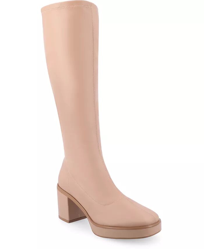 Женские сапоги Alondra Wide на платформе до колена Journee Collection, фиолетовый