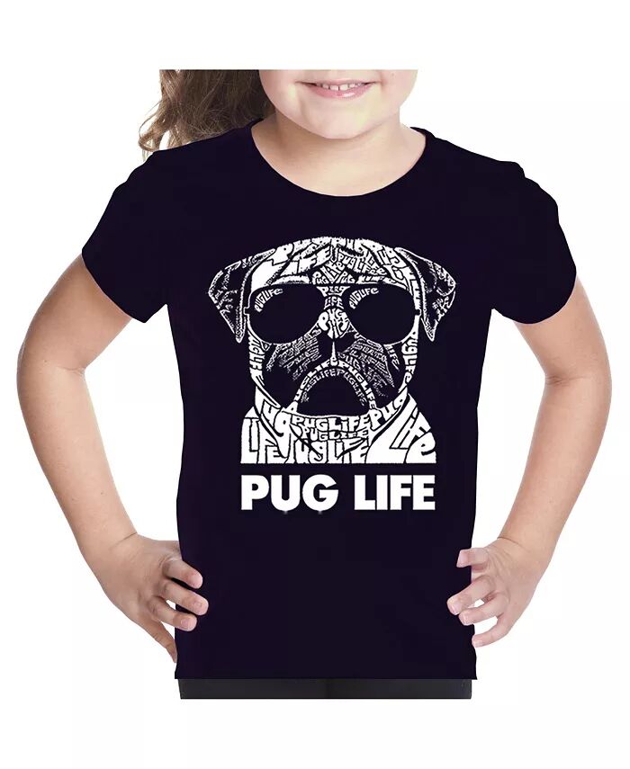 

Футболка с надписью Big Girl Word Art - Pug Life LA Pop Art, черный