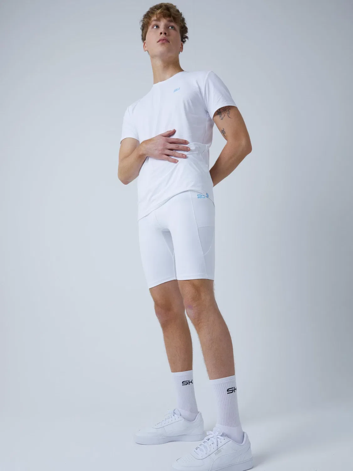 Тайтсы скинни 'Short Tights mit Taschen' Sportkind, White — фото 2