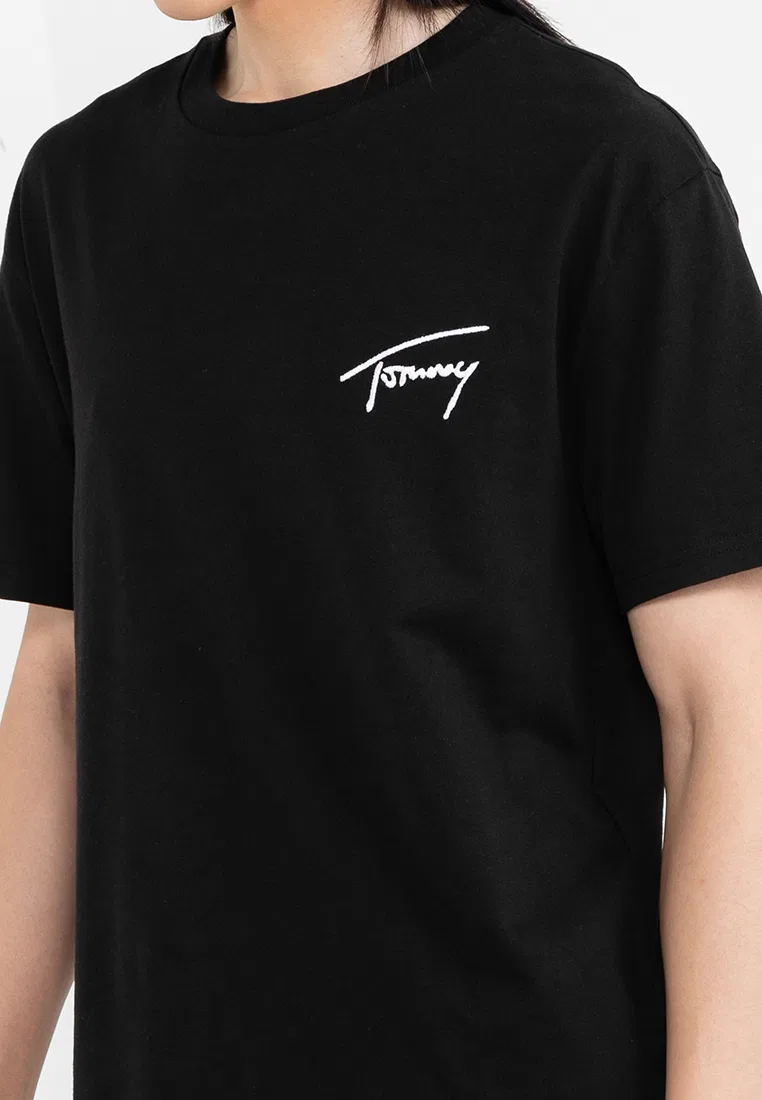 Футболка с коротким рукавом, Signature Tee, Tommy Jeans Tommy Hilfiger, черный — фото 3