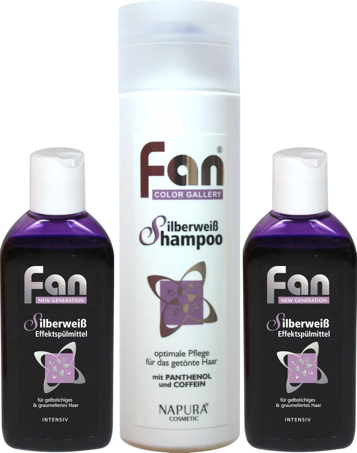Шампунь и ополаскиватель Fan Silver White Effect для нейтрализации желтизны Fan