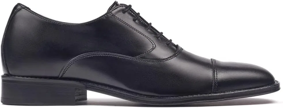 Мужские туфли MASALTOS Lift Shoes с невидимым каблуком, увеличивающие рост до 7 см. Модель Derbi, Black — фото 2