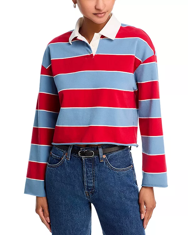 

Отрезанная футболка для регби Re/Done, мультиколор