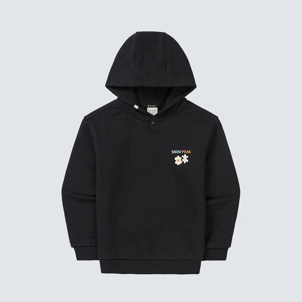 Детская худи Snowpeak Apparel Kids с графическим принтом, чёрная — фото 2