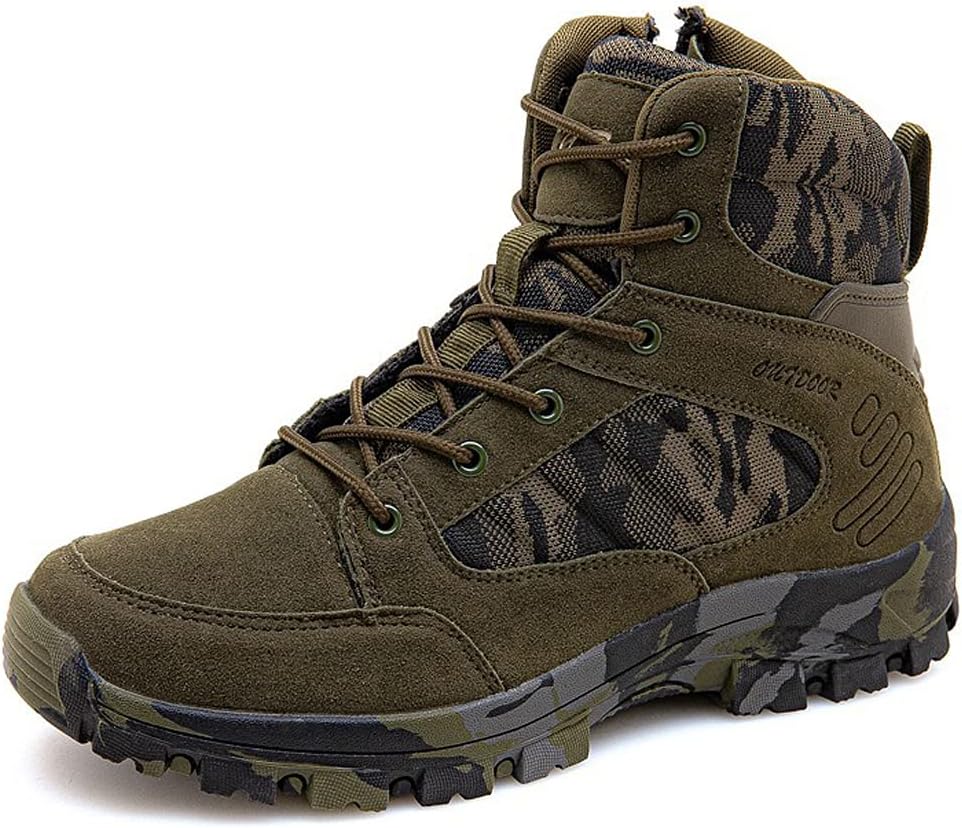 

Мужские водонепроницаемые походные ботинки hongrenamz с высоким голенищем, зеленый