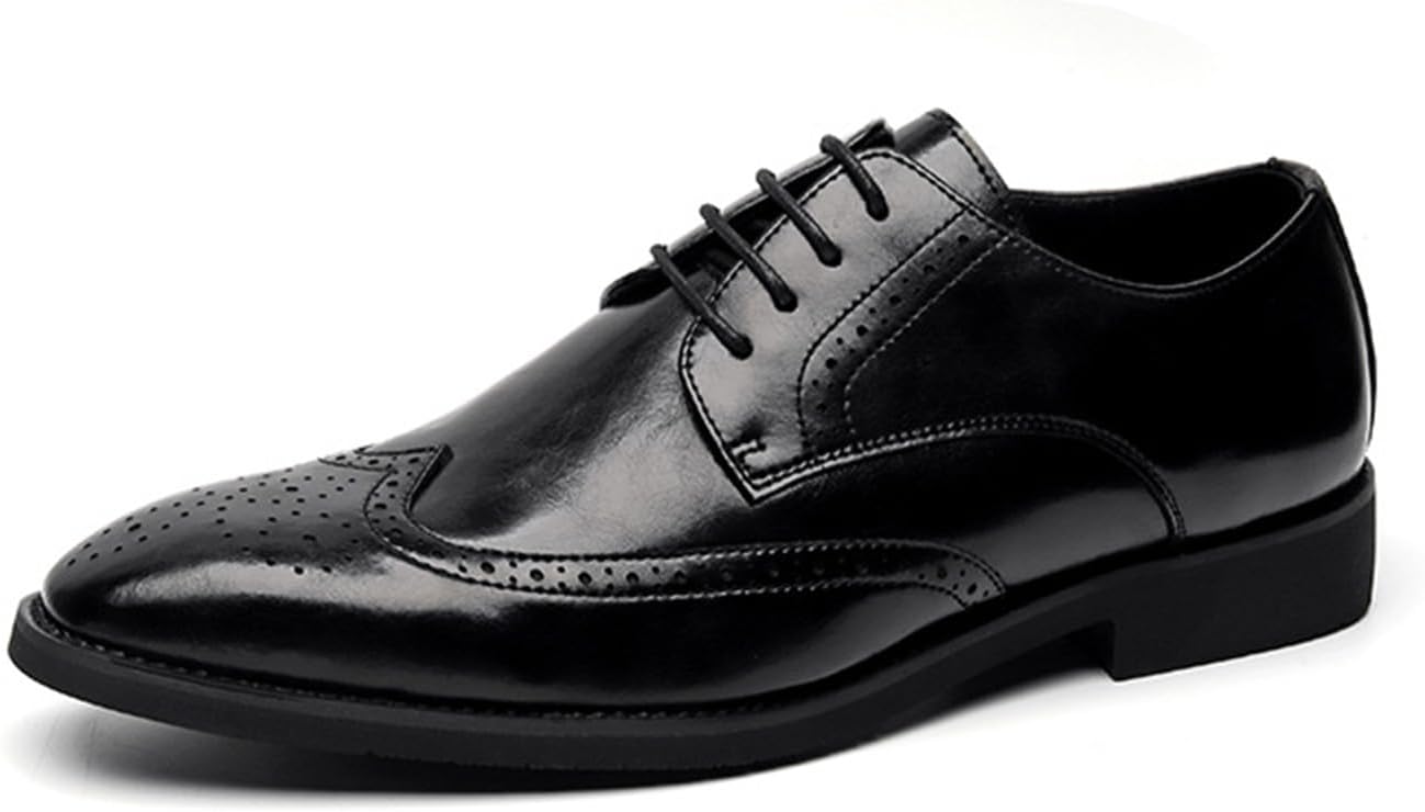 

Мужские классические броги KYOESCAI с шнуровкой, оксфорды, официальная обувь для деловых и вечерних мероприятий, современные вингтип-туфли для мужчин, черный