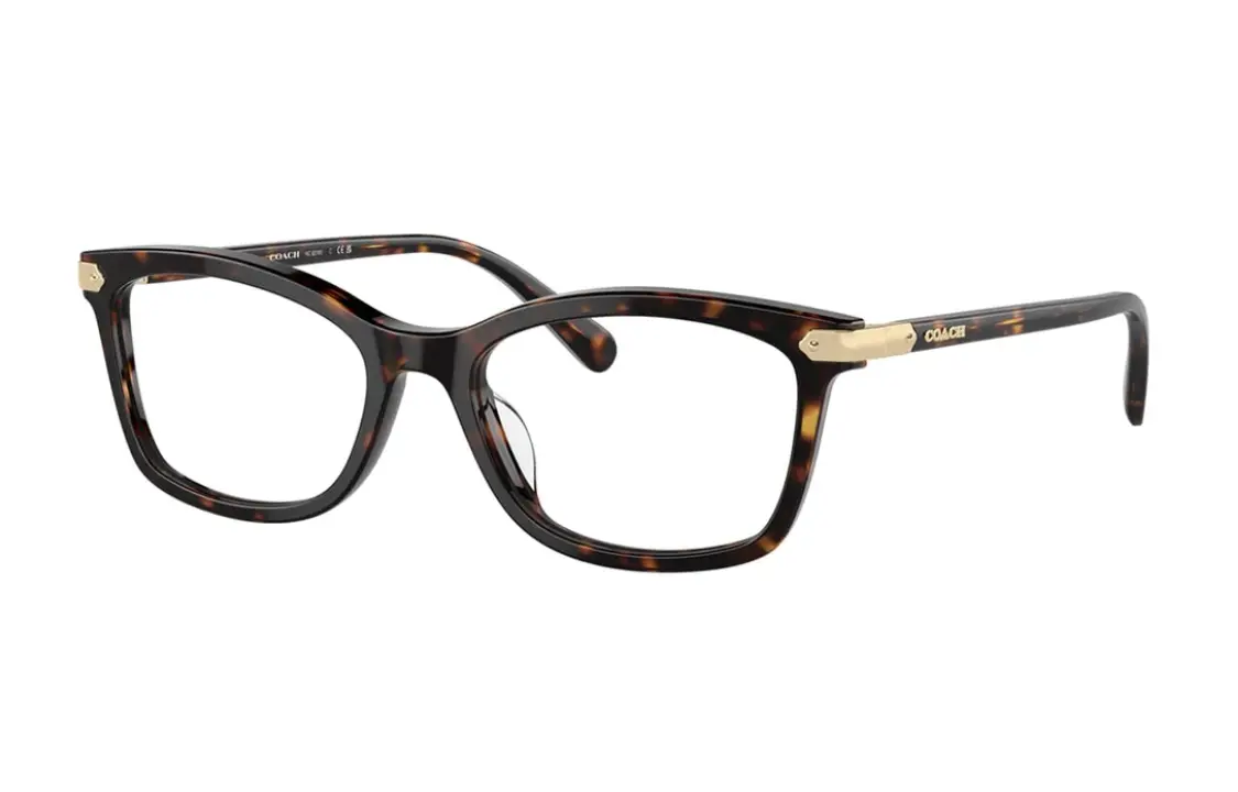

COACH Ацетатные очки для женщин неправильной формы в цвете панциря черепахи, Tortoiseshell