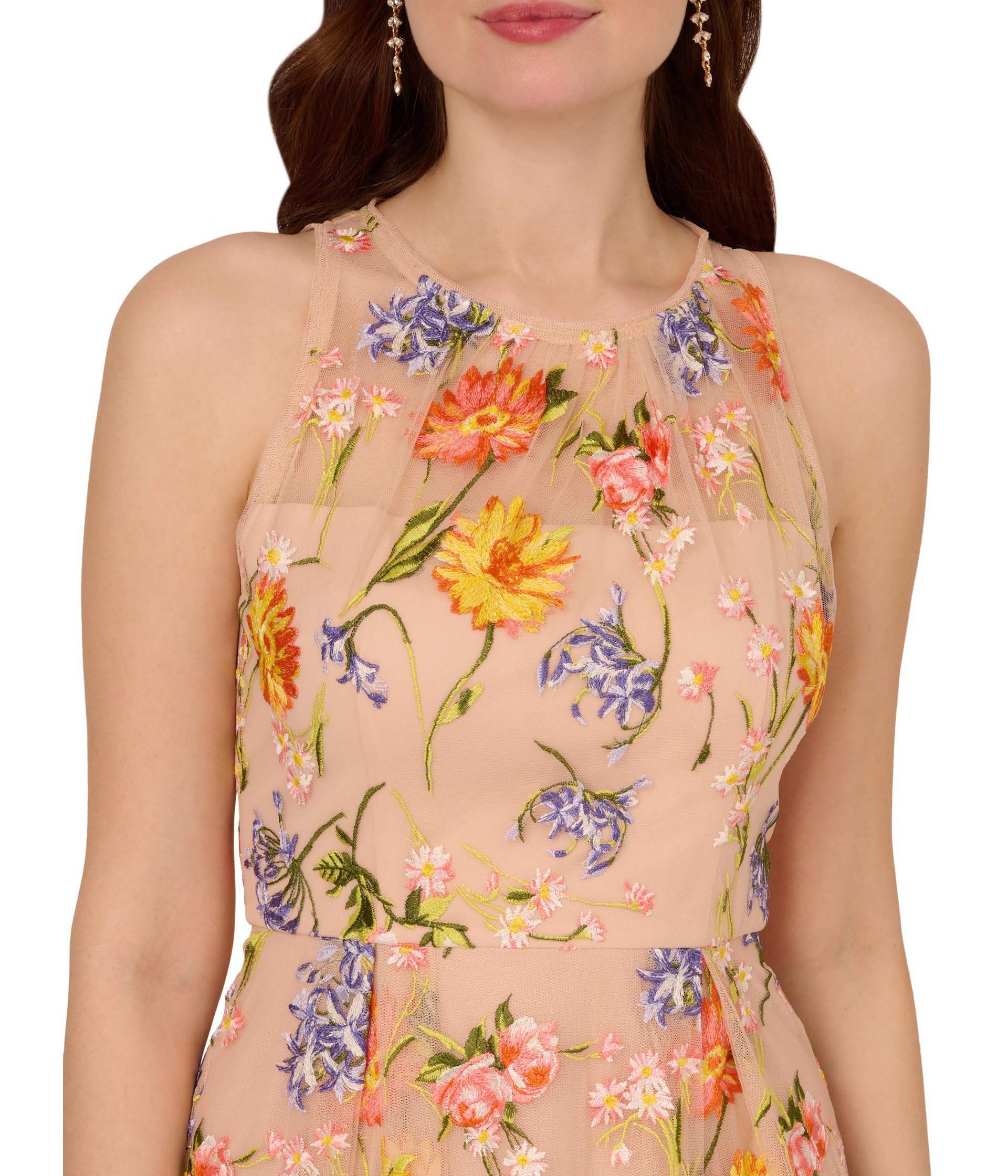 Туфли Adrianna Papell Embroidery Midi Dress, цвет Yellow/Orange Multi — фото 3