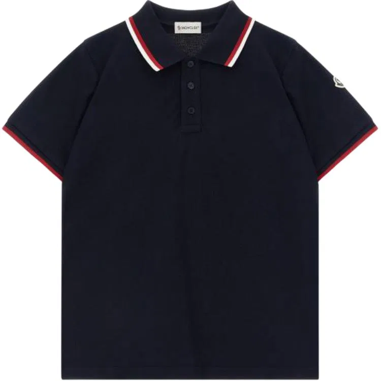 Поло для детей Moncler Tricolor Marine Blue